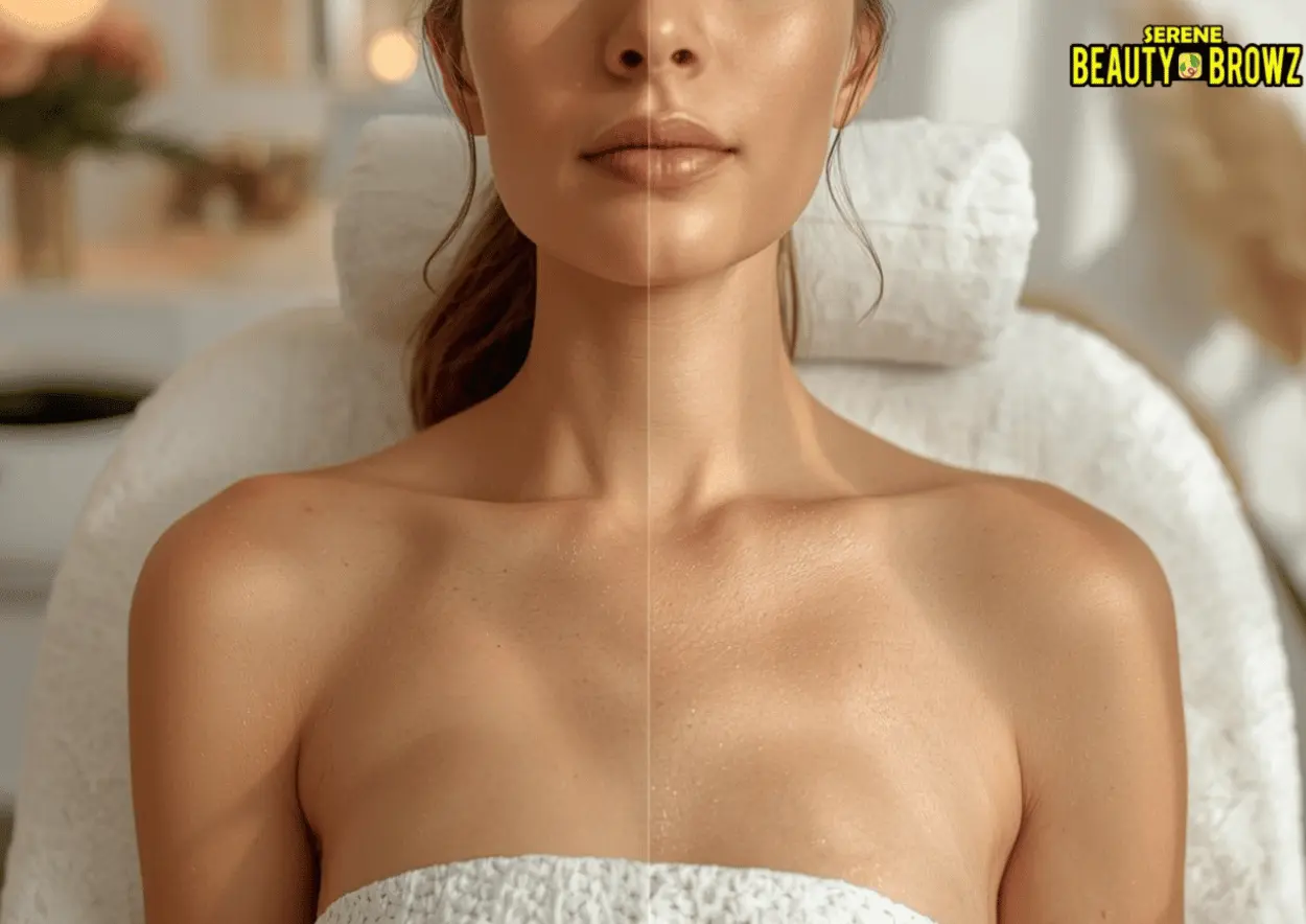 Serene Beauty Browz hair removal salon – smooth, glowing skin before and after treatment result